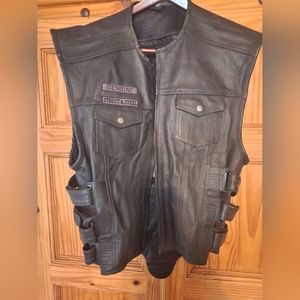 Street & Steel Anarchy Leather Vest- Like New, shows no wear.